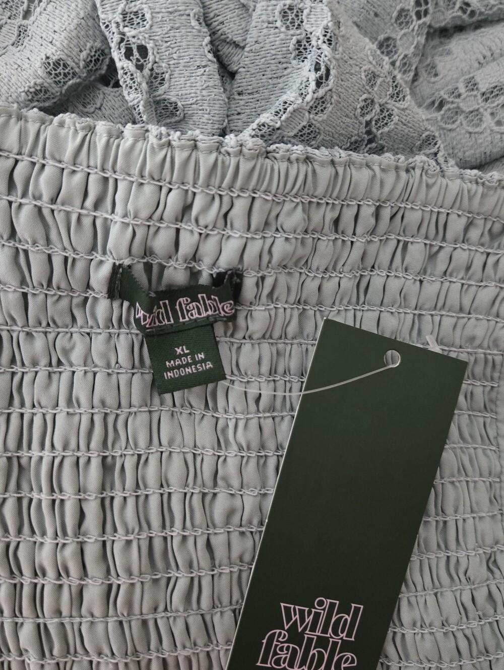 NWT Wild Fable Midi Lace Basque Empire Waist Dress - Picture 4 of 6